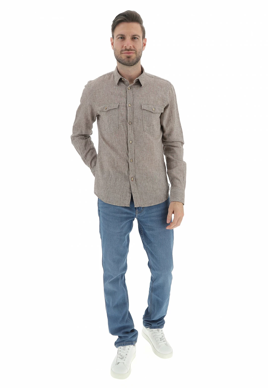 YES.ZEE Camicia In Lino Fiammato Yes Zee Uomo Tinta Unita 6 YES.ZEE Camicia In Lino Fiammato Yes Zee Uomo Tinta Unita - immagine 4