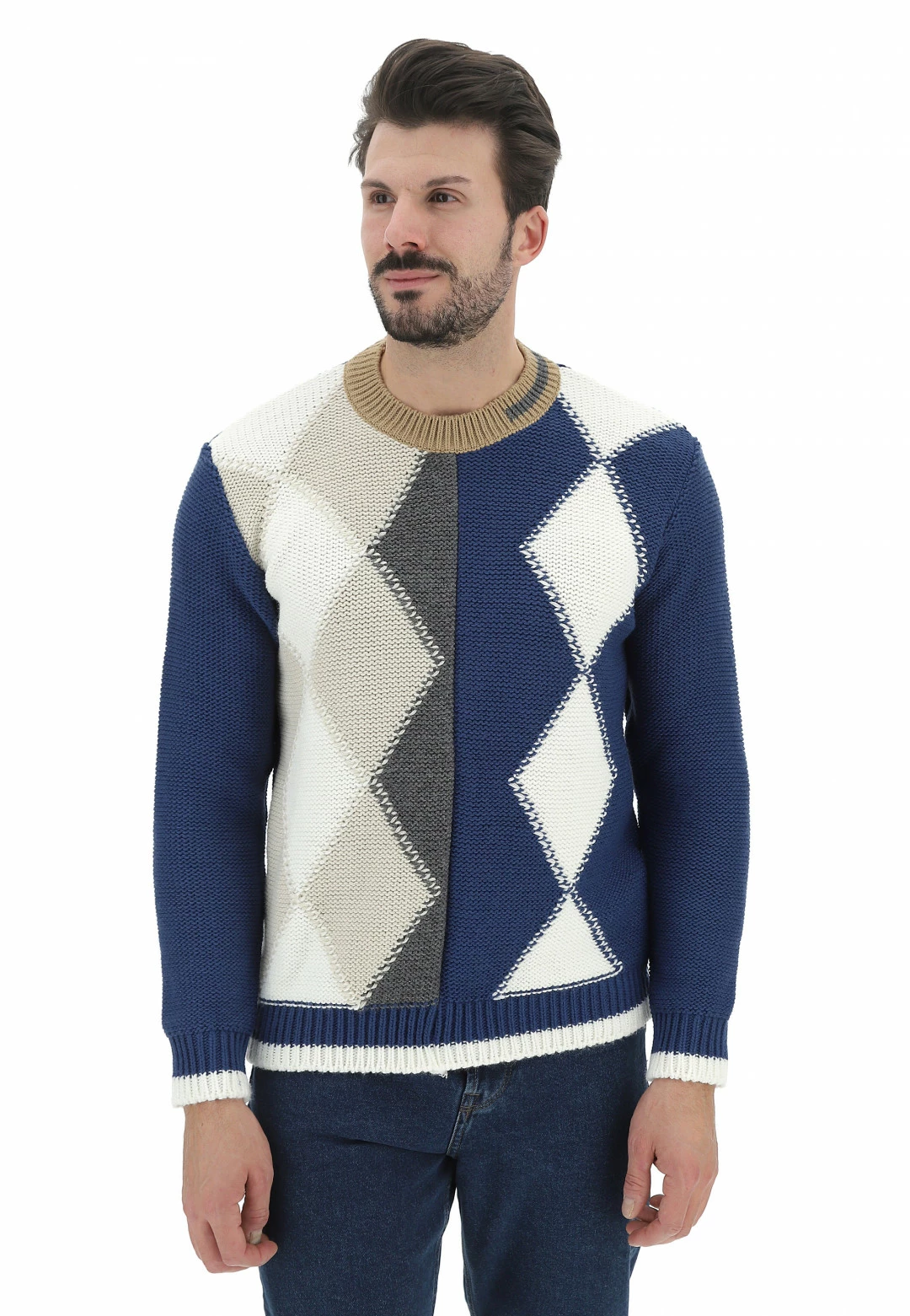 Over-D Maglione Uomo Over D Made In Italy A Rombi Multicolor 3 Over-D Maglione Uomo Over D Made In Italy A Rombi Multicolor