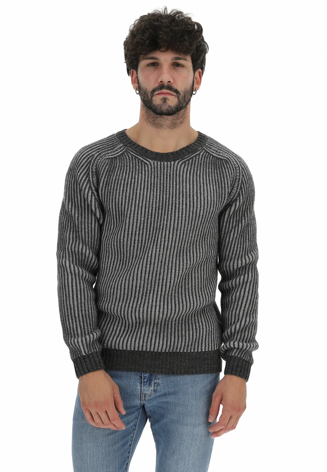 8.9 OTTOPUNTONOVE Maglione Girocollo In Costina Inglese Bicolor 8.9 Misto Lana 3 8.9 OTTOPUNTONOVE Maglione Girocollo In Costina Inglese Bicolor 8.9 Misto Lana - immagine 2