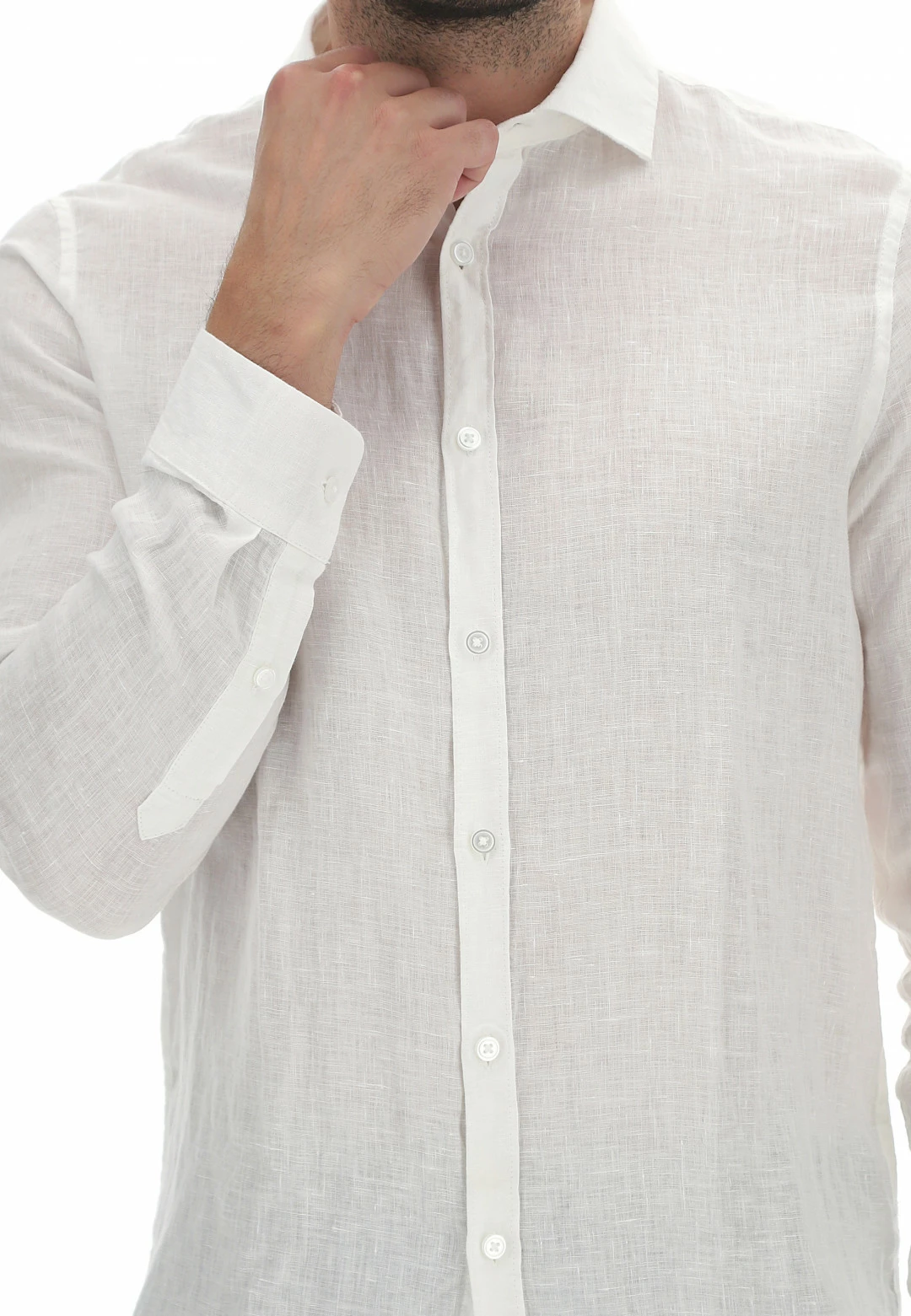 EKS Camicia In Lino Manica Lunga èks Uomo 7 EKS Camicia In Lino Manica Lunga èks Uomo - immagine 5