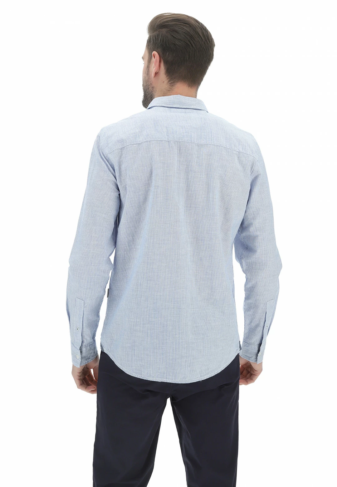 Camicia Blend Uomo Rigata All Over Con Taschino Sul Petto 15 Camicia Blend Uomo Rigata All Over Con Taschino Sul Petto - immagine 13