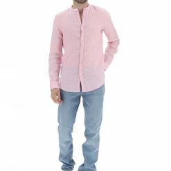 Camicia Coreana In Lino Tinta Unita Age Uomo -Lacoste shop dc78e27fae6a2ac6927fc0921b7c1dbb