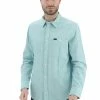 Camicia Casual Lee Uomo In Misto Lino E Cotone Con Taschino Tinta Unita