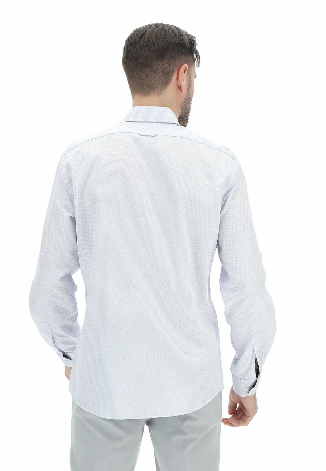 EKS Camicia Fashion èks Uomo Slim Fit Con Microfantasia All Over 5 EKS Camicia Fashion èks Uomo Slim Fit Con Microfantasia All Over - immagine 3