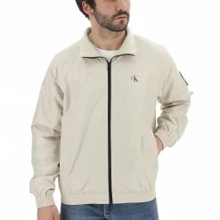 Calvin Klein Jeans Giubbino Calvin Klein Uomo Tinta Unita Con Zip E Logo A Contrasto