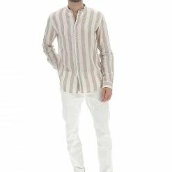 Camicia Coreana Age Uomo Rigata In Misto Lino E Cotone 10 Camicia Coreana Age Uomo Rigata In Misto Lino E Cotone -Lacoste shop e5a413f35d425944226b954c0c3a3c81