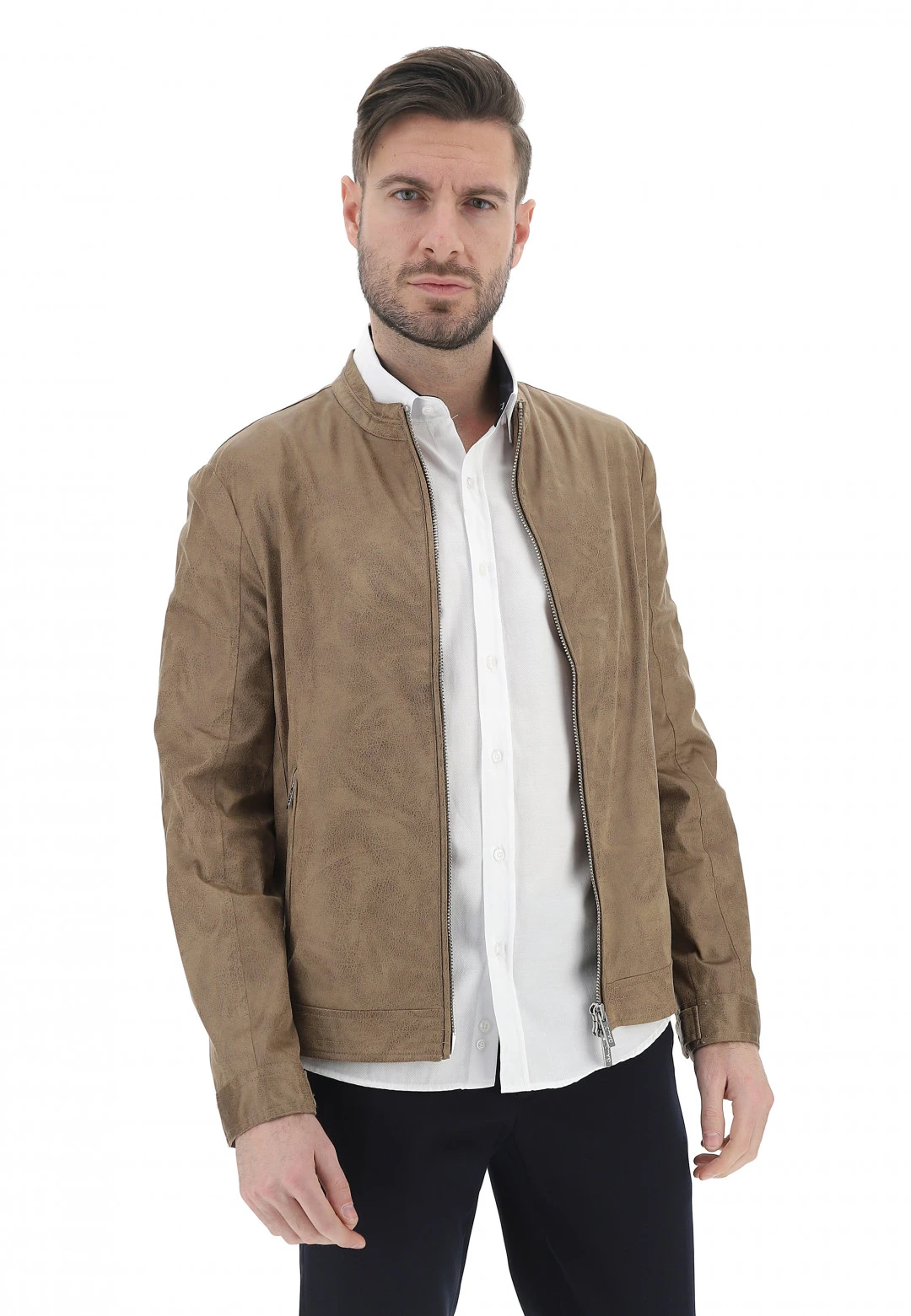 Gaudi Giacca In Similpelle Gaudì Con Collo A Fascetta Basso 3 Gaudi Giacca In Similpelle Gaudì Con Collo A Fascetta Basso