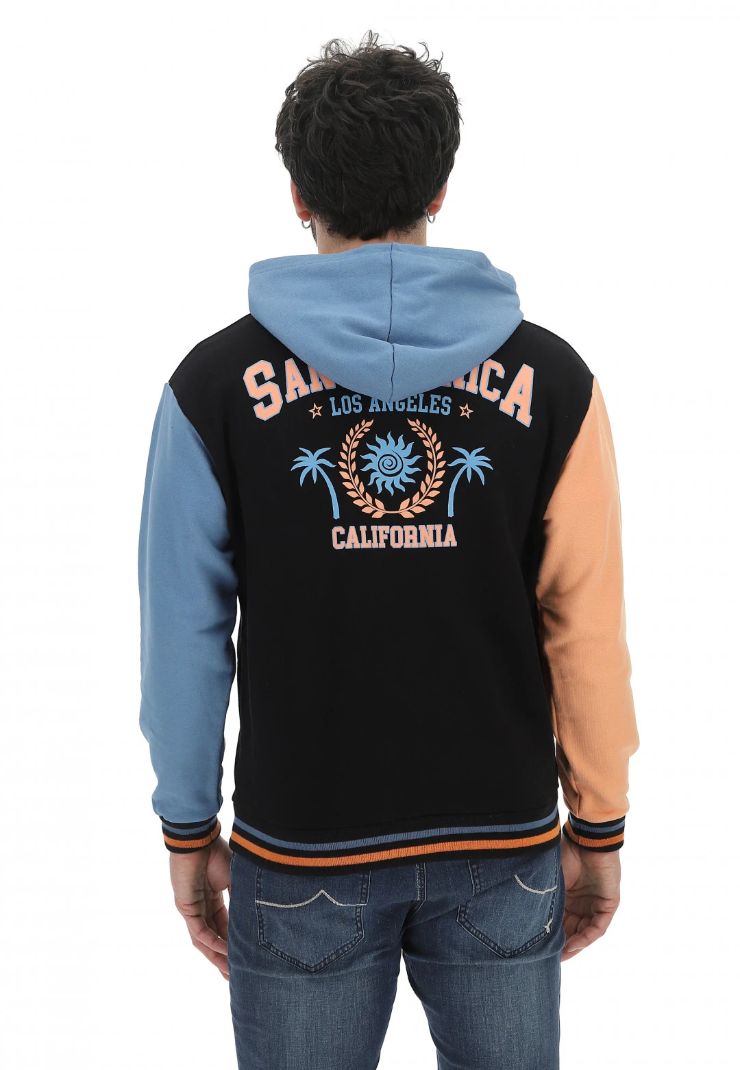 Giacca Age College Uomo Con Cappuccio E Stampa Sul Retro Made In Italy 5 Giacca Age College Uomo Con Cappuccio E Stampa Sul Retro Made In Italy - immagine 3