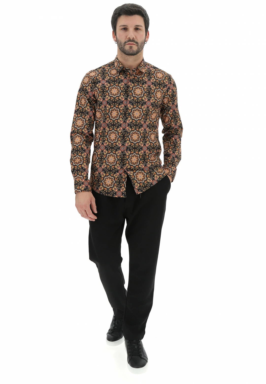 Camicia In Cotone Stretch Gianni Lupo Fantasia All Over 7 Camicia In Cotone Stretch Gianni Lupo Fantasia All Over - immagine 5