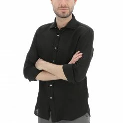 8.9 OTTOPUNTONOVE Camicia Manica Lunga Lino Tinta Unita