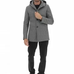 8.9 OTTOPUNTONOVE Cappotto Con Cappuccio 8.9 Uomo In Microfantasia Rigata -Lacoste shop ee02078c71f344073499767e5f2eb4f8
