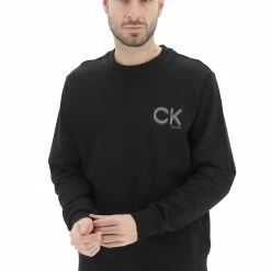 Felpa Girocollo Calvin Klein Uomo In Cotone Tinta Unita Con Logo Sul Petto -Lacoste shop ee06ec531102b506d8d2daefd3e4e72a