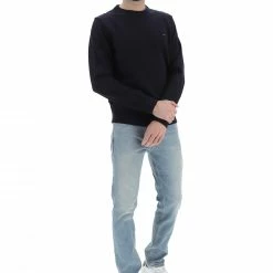 Maglioncino Girocollo Tommy Hilfiger Uomo Tinta Unita Con Logo Piccolo Ricamato -Lacoste shop eeb138aa16600c97623facfaf94fe8b5