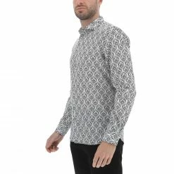 Camicia Age Uomo In Lino E Cotone Con Fantasia Tamascata -Lacoste shop ef3a3fe1b856ea02c040be2bd6edd51c