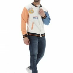 Bomber Age College Tricolor In Cotone Made In Italy Con Bottoni -Lacoste shop efcf56c1324d41e739f49b9274c89377