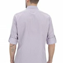 EKS Camicia Uomo èks In Fantasia A Riga Verticale -Lacoste shop f312ff94676c924f31c4ace18b703c87