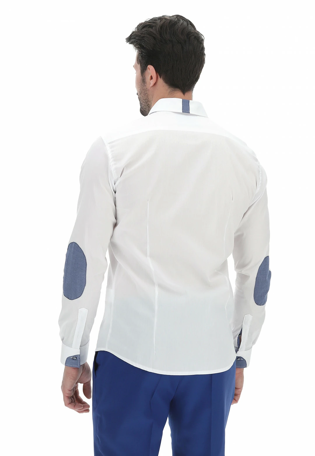 EKS Camicia Tinta Unita Stretch Toppe A Contrasto èks 5 EKS Camicia Tinta Unita Stretch Toppe A Contrasto èks - immagine 3