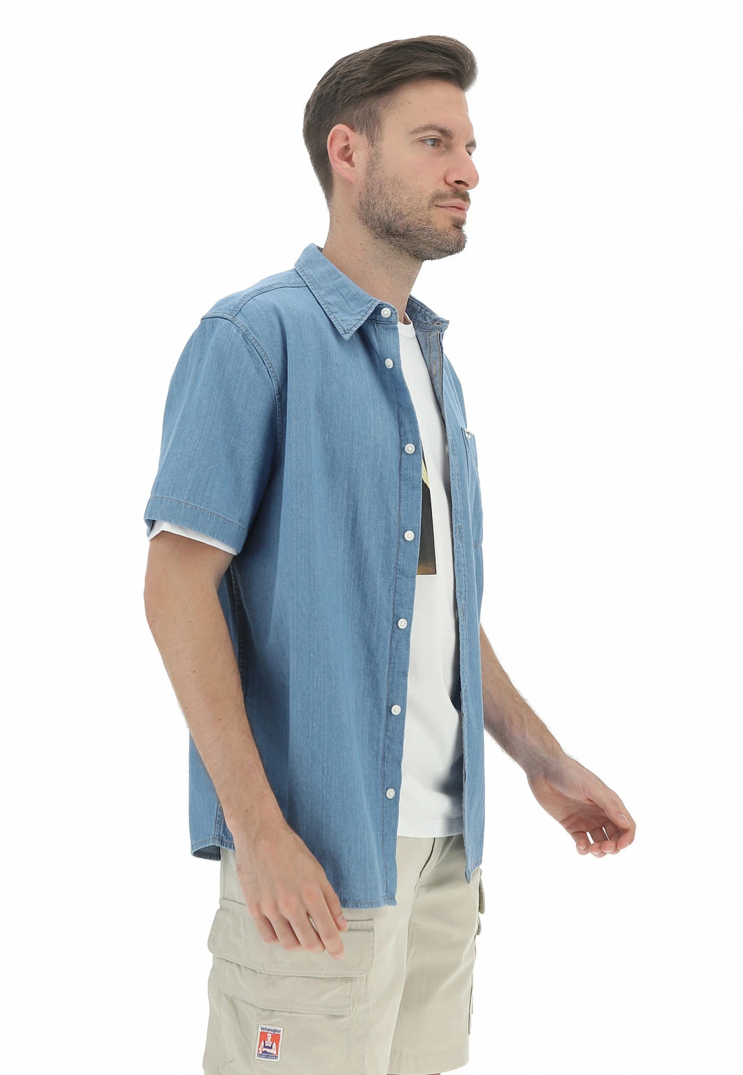 Camicia Denim Manica Corta Wrangler W5k05k20d 4 Camicia Denim Manica Corta Wrangler W5k05k20d - immagine 2
