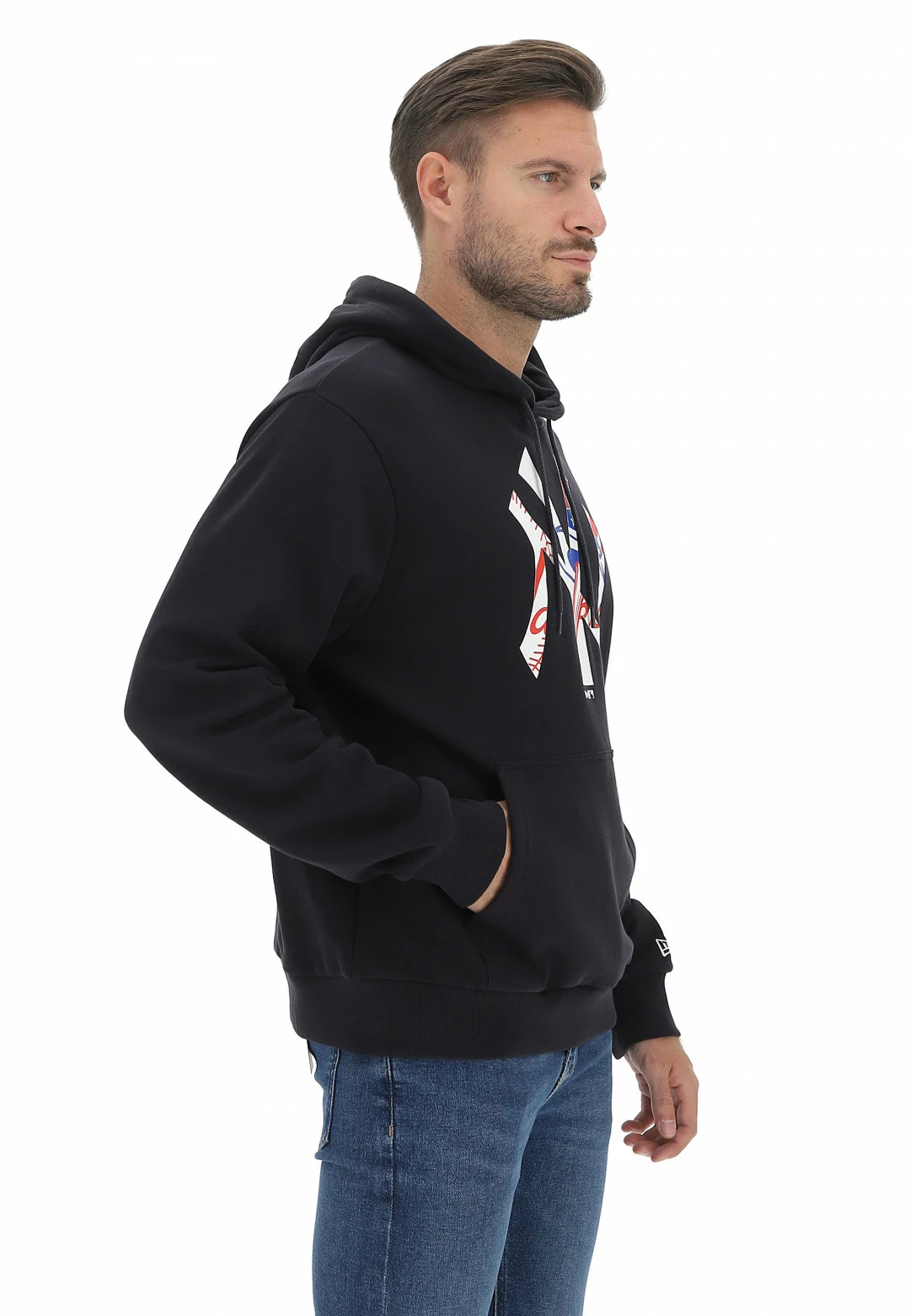 Felpa New Era Felpata Con Cappuccio E Stampa Logo Frontale 4 Felpa New Era Felpata Con Cappuccio E Stampa Logo Frontale - immagine 2