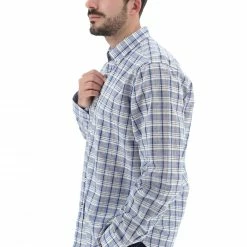 BLU SALINA Camicia Botton Down Con Quadro In Cotone/lino -Lacoste shop fb97cf586a26ed90cb4a6e6656577c4d