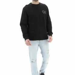 Felpa Girocollo Calvin Klein Uomo In Cotone Tinta Unita Con Logo Sul Petto -Lacoste shop fc285f5a5c8259017155f70b840c4234