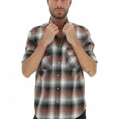 8.9 OTTOPUNTONOVE Camicia A Quadri In Flanella Con Bottoni A Pressione 8.9