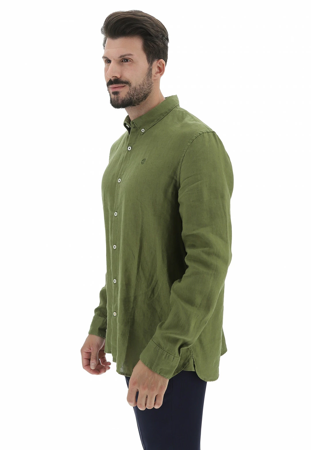 Camicia Timberland Uomo In Lino Con Logo Ricamato Tono Su Tono 14 Camicia Timberland Uomo In Lino Con Logo Ricamato Tono Su Tono - immagine 12