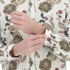 8.9 OTTOPUNTONOVE Camicia 8.9 Uomo Con Collo Coreana In Cotone Fantasia A Fiori All Over -Lacoste shop fe5eb1ed4f89e31775bb07944860b6f2